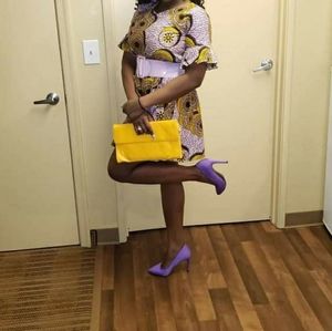 Purple ankara dress and pumps bundle